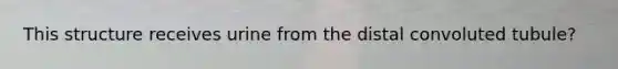 This structure receives urine from the distal convoluted tubule?