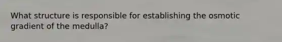 What structure is responsible for establishing the osmotic gradient of the medulla?