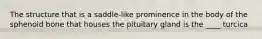 The structure that is a saddle-like prominence in the body of the sphenoid bone that houses the pituitary gland is the ____ turcica