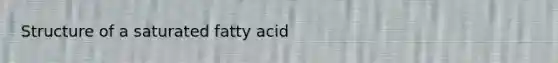 Structure of a saturated fatty acid