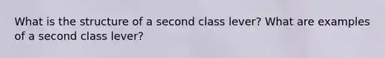 What is the structure of a second class lever? What are examples of a second class lever?