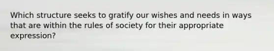 Which structure seeks to gratify our wishes and needs in ways that are within the rules of society for their appropriate expression?