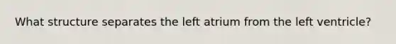 What structure separates the left atrium from the left ventricle?