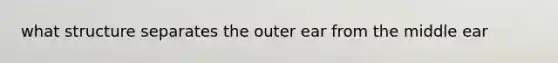 what structure separates the outer ear from the middle ear