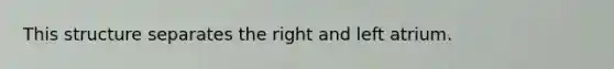 This structure separates the right and left atrium.