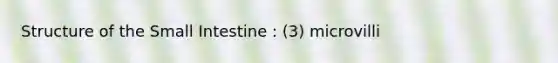 Structure of the Small Intestine : (3) microvilli
