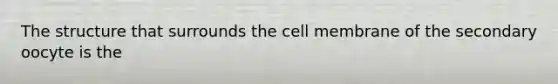 The structure that surrounds the cell membrane of the secondary oocyte is the