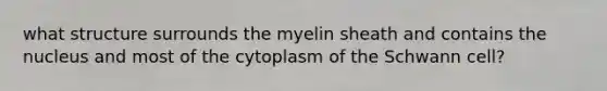 what structure surrounds the myelin sheath and contains the nucleus and most of the cytoplasm of the Schwann cell?