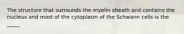 The structure that surrounds the myelin sheath and contains the nucleus and most of the cytoplasm of the Schwann cells is the _____