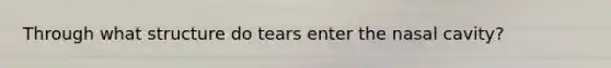 Through what structure do tears enter the nasal cavity?