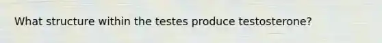 What structure within the testes produce testosterone?