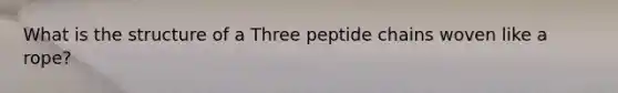 What is the structure of a Three peptide chains woven like a rope?