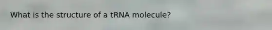 What is the structure of a tRNA molecule?