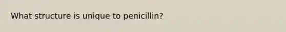 What structure is unique to penicillin?