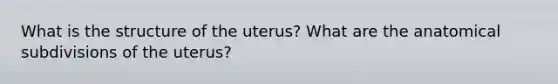 What is the structure of the uterus? What are the anatomical subdivisions of the uterus?