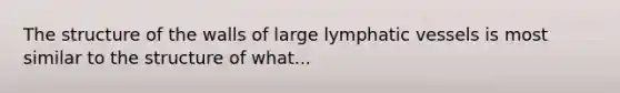 The structure of the walls of large lymphatic vessels is most similar to the structure of what...