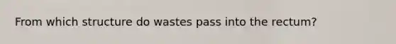 From which structure do wastes pass into the rectum?