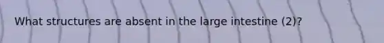 What structures are absent in the large intestine (2)?