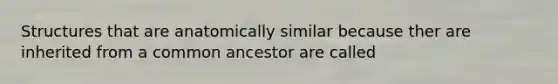 Structures that are anatomically similar because ther are inherited from a common ancestor are called