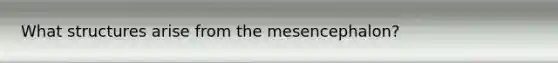 What structures arise from the mesencephalon?