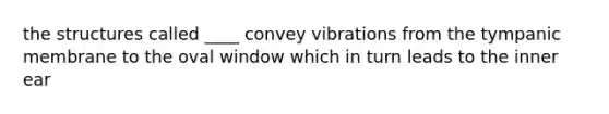 the structures called ____ convey vibrations from the tympanic membrane to the oval window which in turn leads to the inner ear