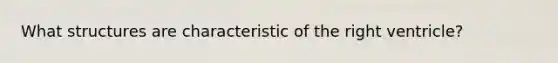 What structures are characteristic of the right ventricle?