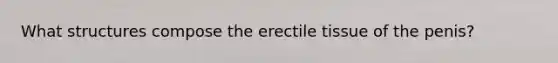 What structures compose the erectile tissue of the penis?