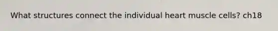 What structures connect the individual heart muscle cells? ch18