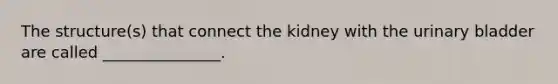 The structure(s) that connect the kidney with the urinary bladder are called _______________.