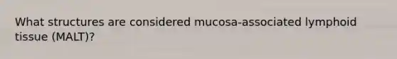 What structures are considered mucosa-associated lymphoid tissue (MALT)?