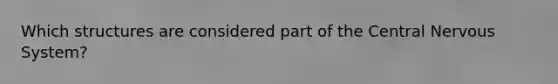 Which structures are considered part of the Central Nervous System?
