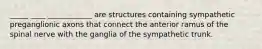 _____ ____ ____________ are structures containing sympathetic preganglionic axons that connect the anterior ramus of the spinal nerve with the ganglia of the sympathetic trunk.