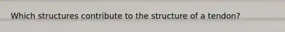 Which structures contribute to the structure of a tendon?