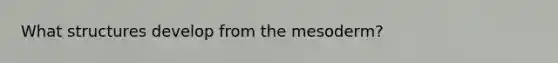 What structures develop from the mesoderm?