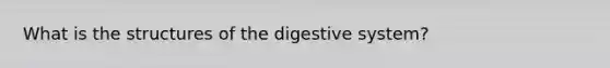 What is the structures of the digestive system?