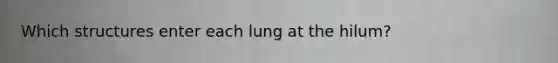 Which structures enter each lung at the hilum?