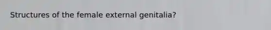 Structures of the female external genitalia?