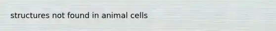 structures not found in animal cells