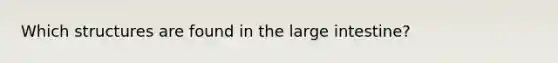 Which structures are found in the <a href='https://www.questionai.com/knowledge/kGQjby07OK-large-intestine' class='anchor-knowledge'>large intestine</a>?