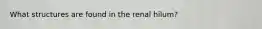 What structures are found in the renal hilum?