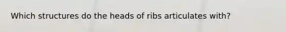 Which structures do the heads of ribs articulates with?