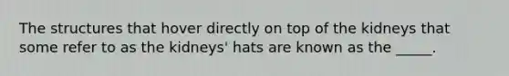 The structures that hover directly on top of the kidneys that some refer to as the kidneys' hats are known as the _____.