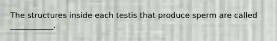 The structures inside each testis that produce sperm are called ___________.