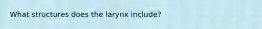 What structures does the larynx include?