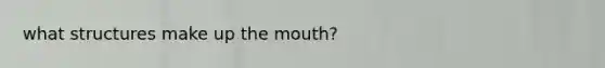 what structures make up <a href='https://www.questionai.com/knowledge/krBoWYDU6j-the-mouth' class='anchor-knowledge'>the mouth</a>?