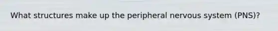 What structures make up the peripheral nervous system (PNS)?