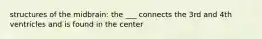 structures of the midbrain: the ___ connects the 3rd and 4th ventricles and is found in the center