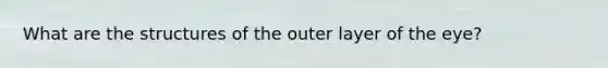 What are the structures of the outer layer of the eye?
