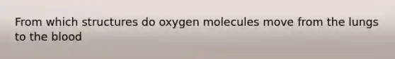 From which structures do oxygen molecules move from the lungs to the blood