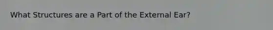 What Structures are a Part of the External Ear?